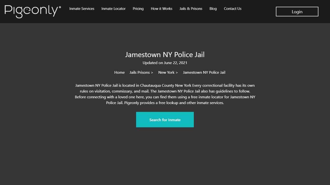 Jamestown NY Police Jail Inmate Search | New York - Pigeonly