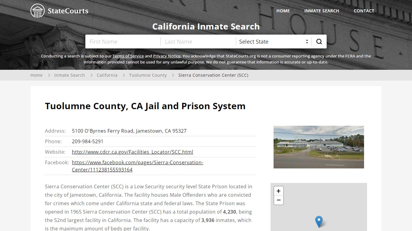 Sierra Conservation Center (SCC) Inmate Records Search, California ...